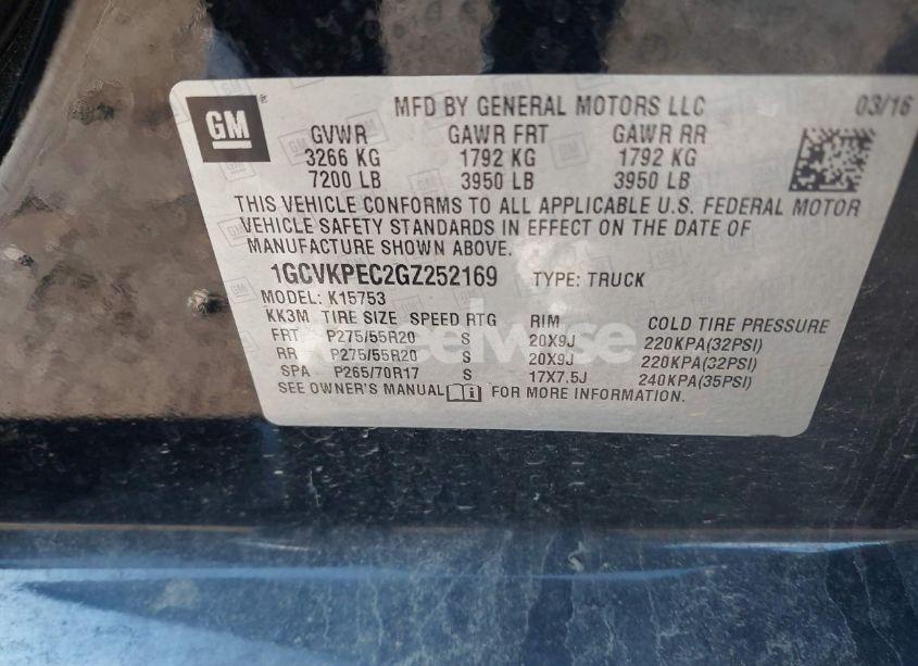 Photo 9 of 2016 Chevrolet Silverado 1500 CUSTOM (VIN 1GCVKPEC2GZ252169)