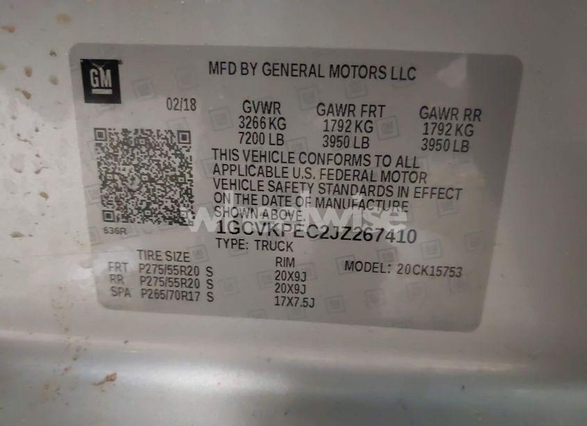 Photo 9 of 2018 Chevrolet Silverado 1500 CUSTOM (VIN 1GCVKPEC2JZ267410)