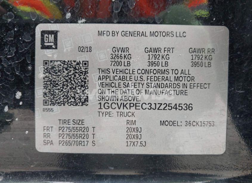 Photo 9 of 2018 Chevrolet Silverado 1500 CUSTOM (VIN 1GCVKPEC3JZ254536)