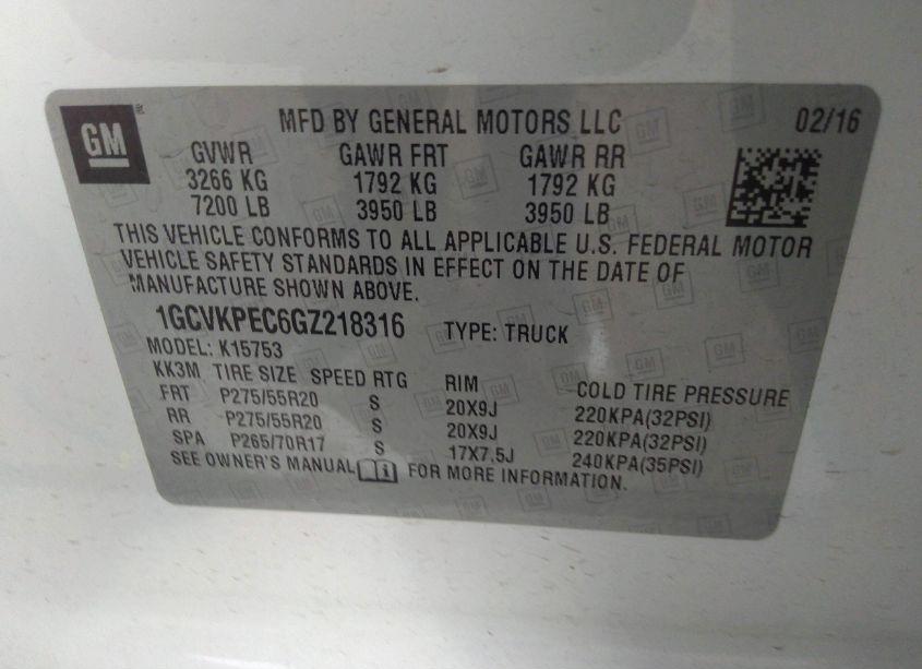 Photo 9 of 2016 Chevrolet Silverado 1500 SILVERADO CUSTOM (VIN 1GCVKPEC6GZ218316)