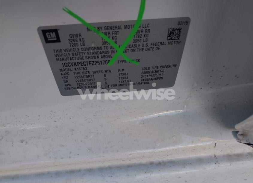 Photo 9 of 2015 Chevrolet Silverado 1500 WT (VIN 1GCVKPEC7FZ261769)