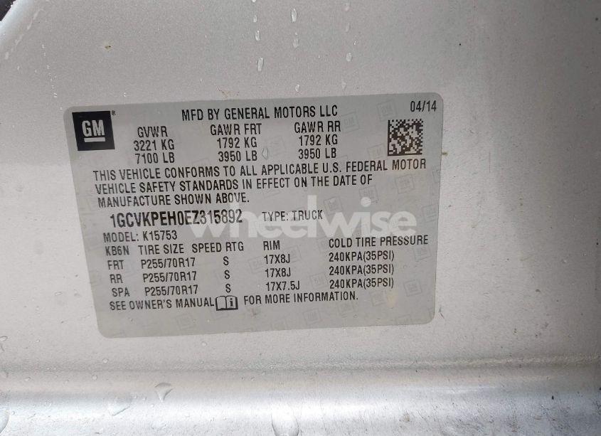 Photo 9 of 2014 Chevrolet Silverado 1500 WORK TRUCK 1WT (VIN 1GCVKPEH0EZ315892)