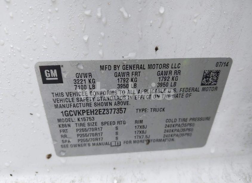 Photo 9 of 2014 Chevrolet Silverado 1500 WORK TRUCK 1WT (VIN 1GCVKPEH2EZ377357)