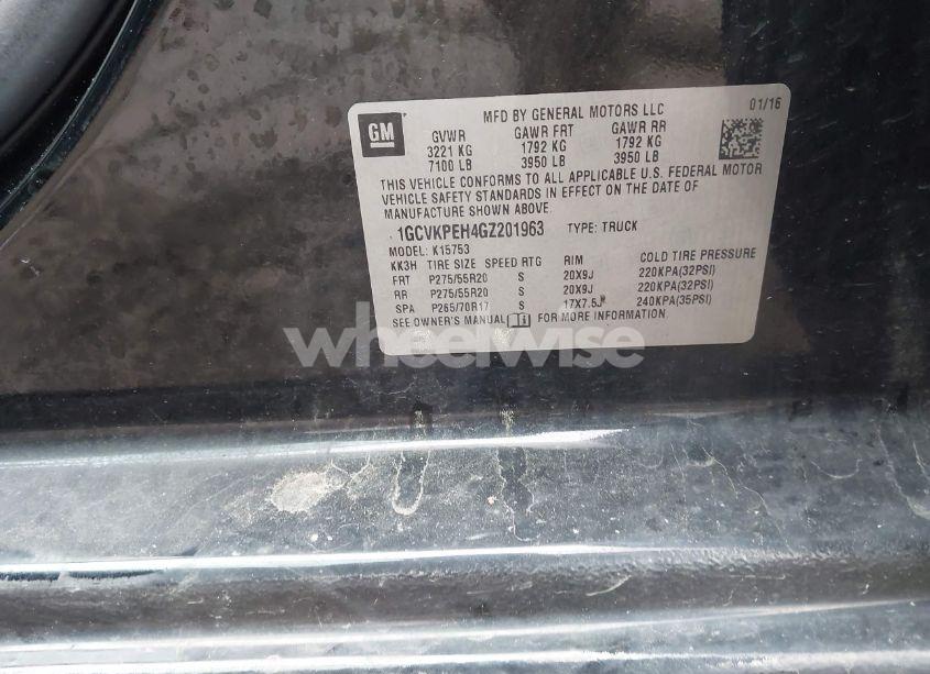 Photo 9 of 2016 Chevrolet Silverado 1500 CUSTOM (VIN 1GCVKPEH4GZ201963)