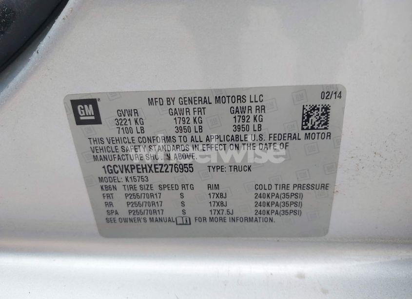 Photo 9 of 2014 Chevrolet Silverado 1500 WORK TRUCK 1WT (VIN 1GCVKPEHXEZ276955)