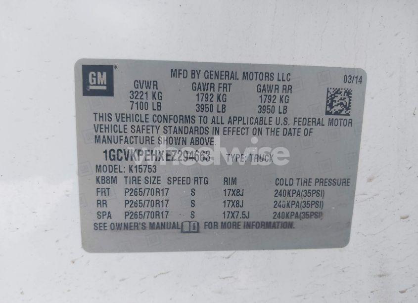 Photo 9 of 2014 Chevrolet Silverado 1500 WORK TRUCK 2WT (VIN 1GCVKPEHXEZ294663)