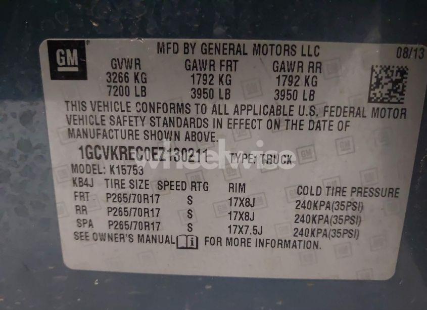 Photo 9 of 2014 Chevrolet Silverado 1500 1LT (VIN 1GCVKREC0EZ130211)