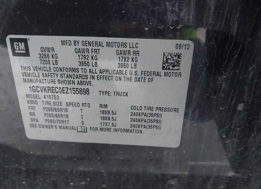 Photo 9 of 2014 Chevrolet Silverado 1500 2LT (VIN 1GCVKREC0EZ155898)