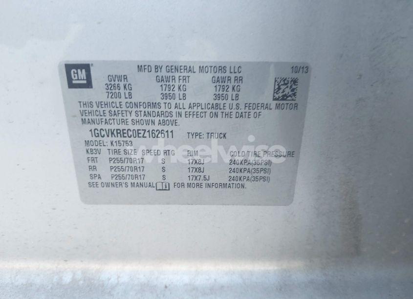 Photo 9 of 2014 Chevrolet Silverado 1500 LT (VIN 1GCVKREC0EZ162611)