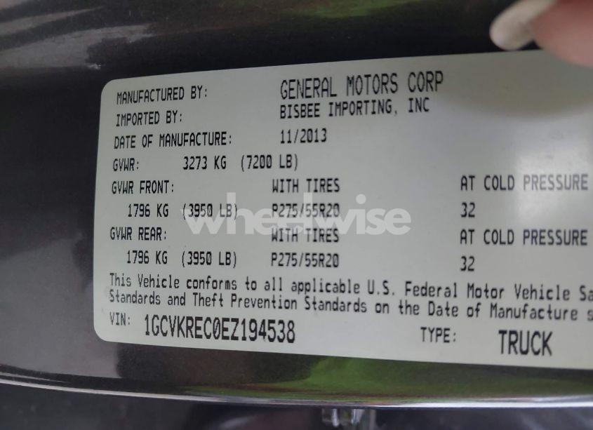 Photo 9 of 2014 Chevrolet Silverado 1500 1LT/2LT (VIN 1GCVKREC0EZ194538)