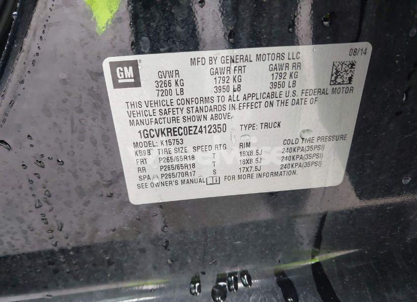 Photo 9 of 2014 Chevrolet Silverado 1500 1LT (VIN 1GCVKREC0EZ412350)