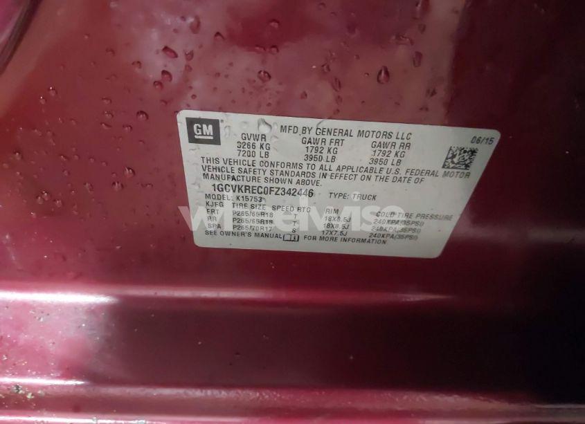 Photo 9 of 2015 Chevrolet Silverado 1500 1LT (VIN 1GCVKREC0FZ342446)