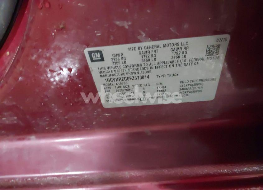 Photo 9 of 2015 Chevrolet Silverado 1500 1LT (VIN 1GCVKREC0FZ370814)