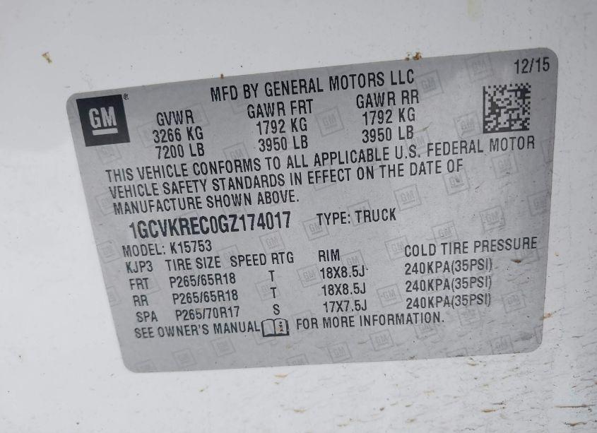 Photo 9 of 2016 Chevrolet Silverado 1500 2LT (VIN 1GCVKREC0GZ174017)