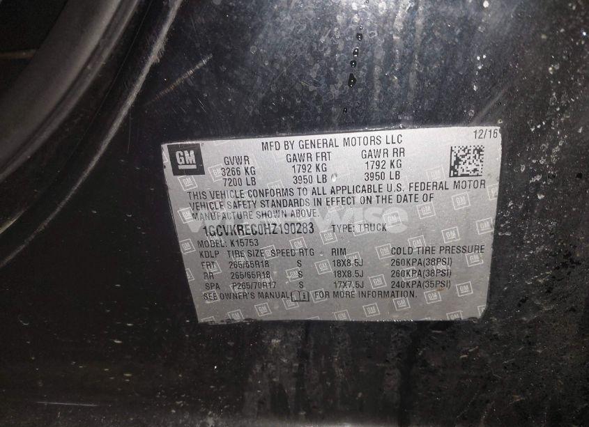 Photo 9 of 2017 Chevrolet Silverado 1500 2LT (VIN 1GCVKREC0HZ190283)