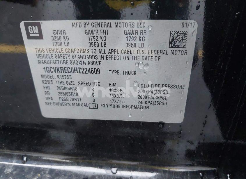 Photo 9 of 2017 Chevrolet Silverado 1500 2LT (VIN 1GCVKREC0HZ224609)