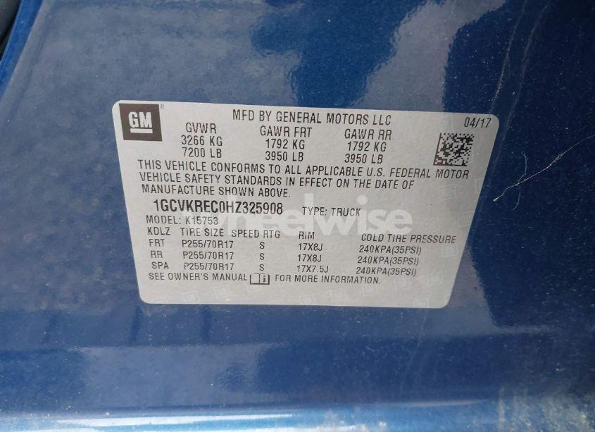 Photo 9 of 2017 Chevrolet Silverado 1500 1LT (VIN 1GCVKREC0HZ325908)