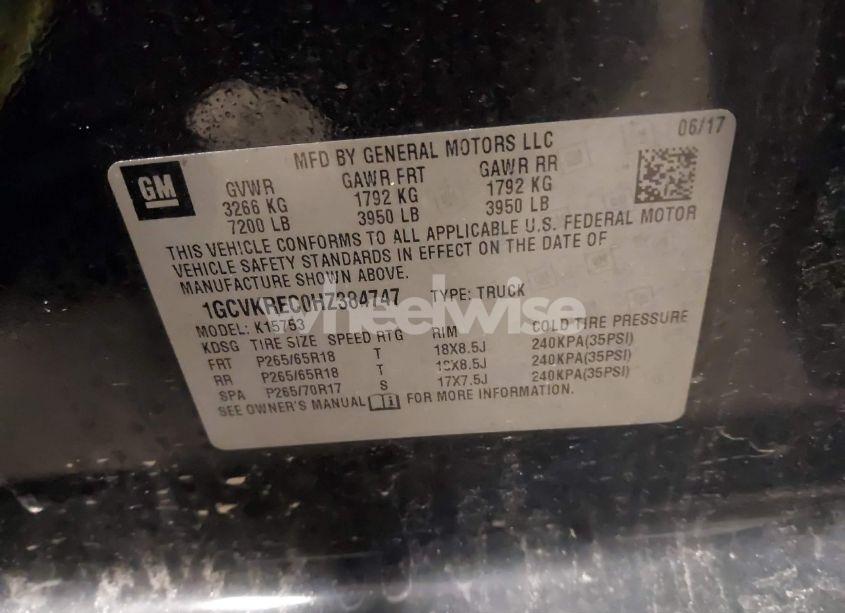 Photo 9 of 2017 Chevrolet Silverado 1500 2LT (VIN 1GCVKREC0HZ384747)