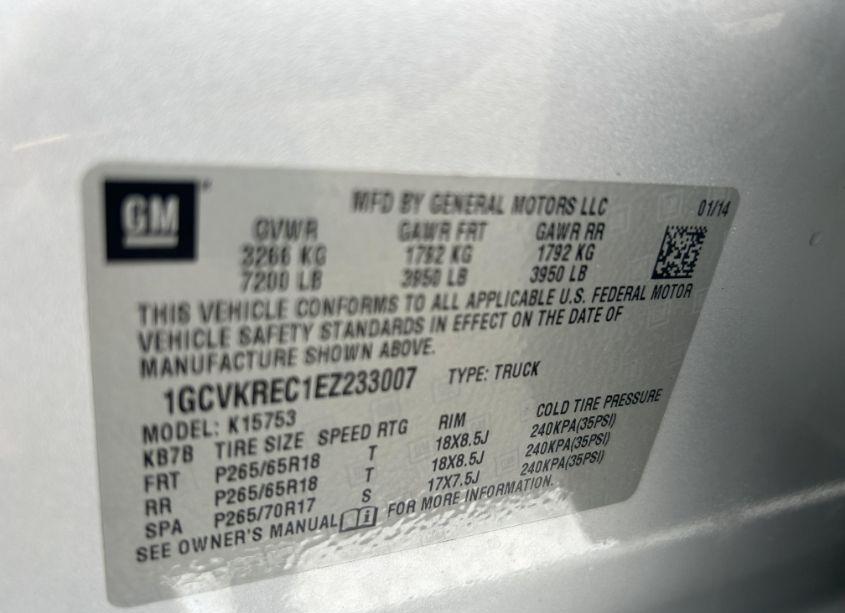 Photo 9 of 2014 Chevrolet Silverado 1500 2LT (VIN 1GCVKREC1EZ233007)