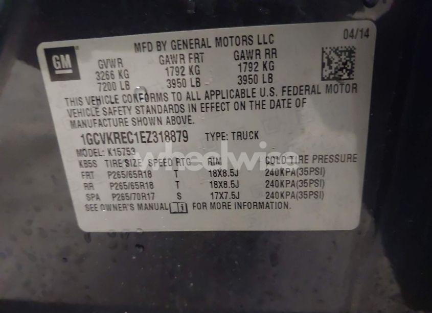 Photo 9 of 2014 Chevrolet Silverado 1500 2LT (VIN 1GCVKREC1EZ318879)