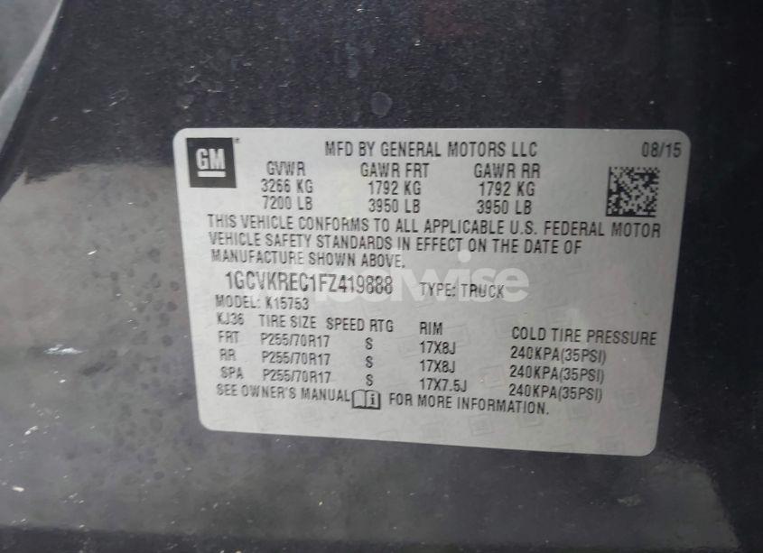 Photo 9 of 2015 Chevrolet Silverado 1500 1LT (VIN 1GCVKREC1FZ419888)