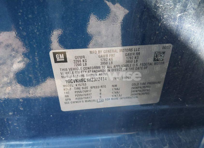 Photo 9 of 2017 Chevrolet Silverado 1500 1LT (VIN 1GCVKREC1HZ372414)