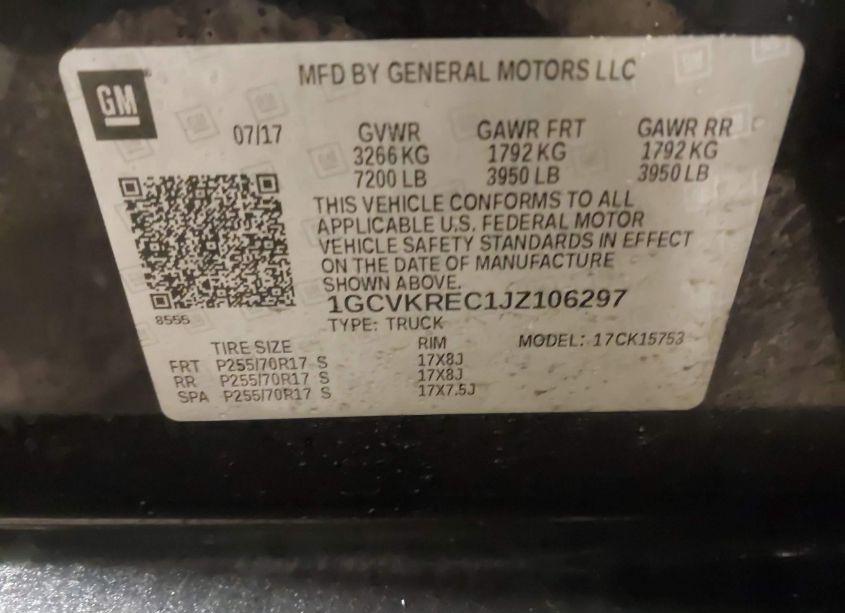 Photo 9 of 2018 Chevrolet Silverado 1500 1LT (VIN 1GCVKREC1JZ106297)