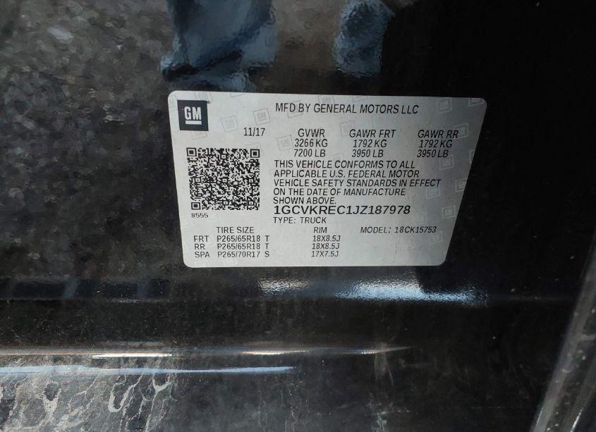 Photo 9 of 2018 Chevrolet Silverado 1500 1LT (VIN 1GCVKREC1JZ187978)