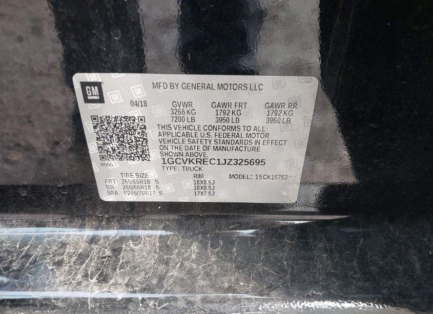 Photo 9 of 2018 Chevrolet Silverado 1500 2LT (VIN 1GCVKREC1JZ325695)