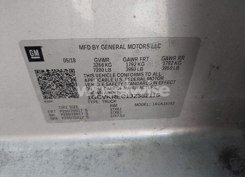 Photo 9 of 2018 Chevrolet Silverado 1500 1LT (VIN 1GCVKREC1JZ362116)