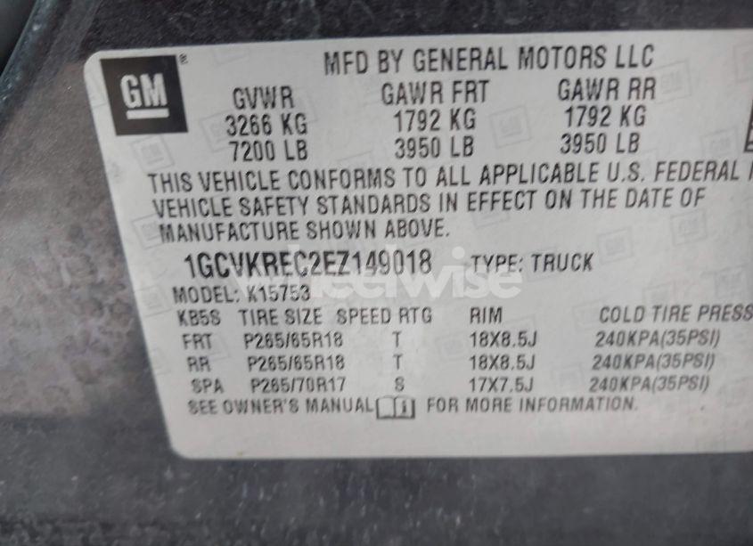 Photo 9 of 2014 Chevrolet Silverado 1500 LT (VIN 1GCVKREC2EZ149018)