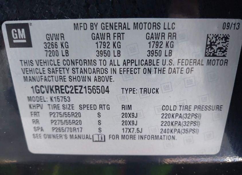 Photo 9 of 2014 Chevrolet Silverado 1500 1LT (VIN 1GCVKREC2EZ156504)