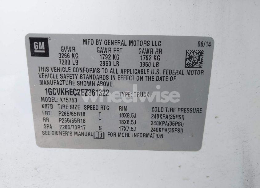 Photo 9 of 2014 Chevrolet Silverado 1500 1LT (VIN 1GCVKREC2EZ361322)