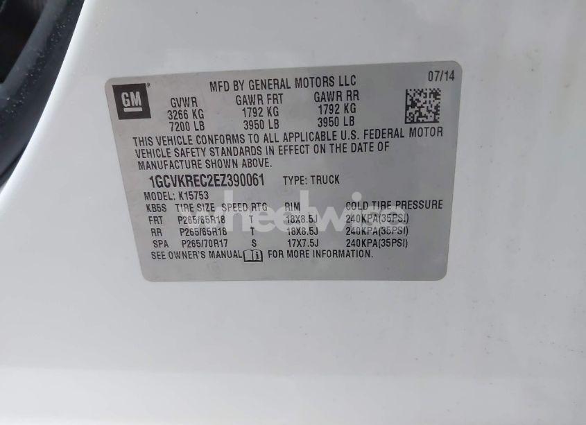 Photo 9 of 2014 Chevrolet Silverado 1500 2LT (VIN 1GCVKREC2EZ390061)