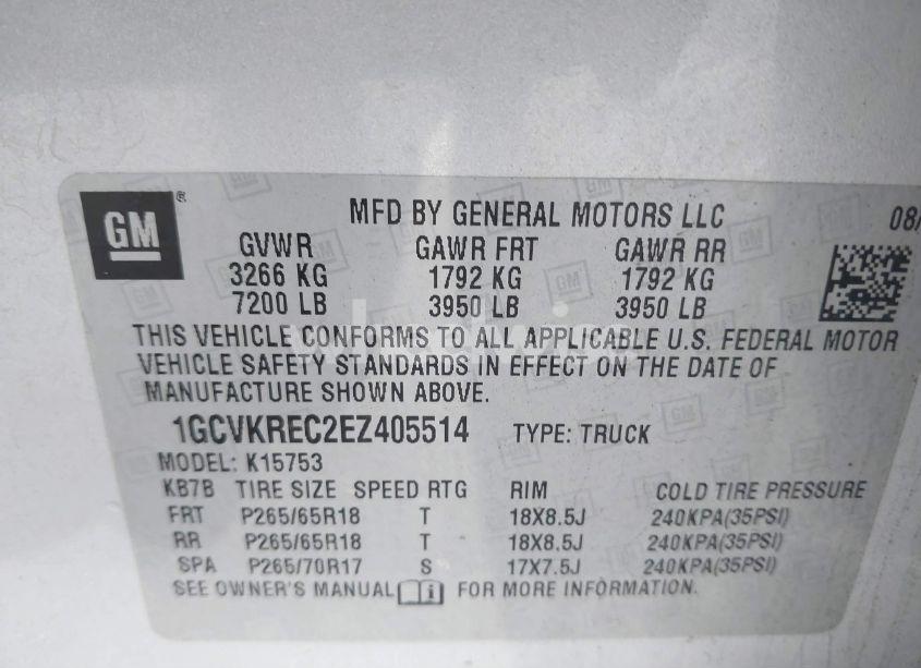 Photo 9 of 2014 Chevrolet Silverado 1500 2LT (VIN 1GCVKREC2EZ405514)