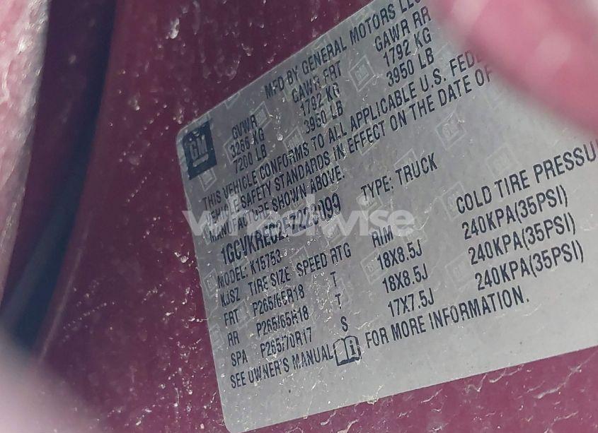 Photo 9 of 2015 Chevrolet Silverado 1500 2LT (VIN 1GCVKREC2FZ223099)