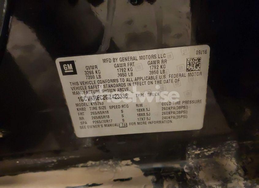 Photo 9 of 2016 Chevrolet Silverado 1500 2LT (VIN 1GCVKREC2GZ423336)