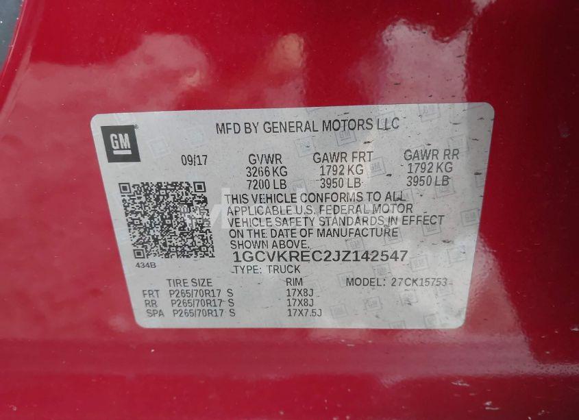 Photo 9 of 2018 Chevrolet Silverado 1500 1LT (VIN 1GCVKREC2JZ142547)