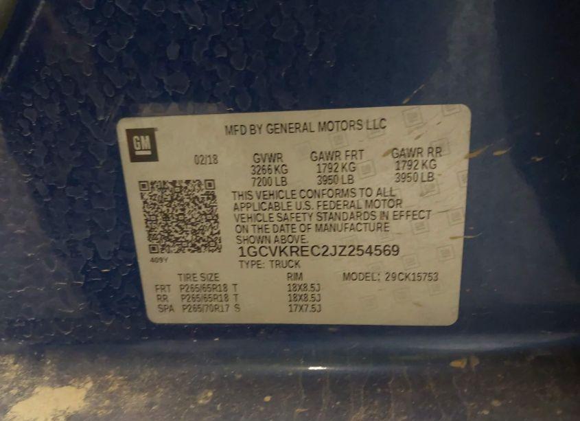 Photo 9 of 2018 Chevrolet Silverado 1500 1LT (VIN 1GCVKREC2JZ254569)