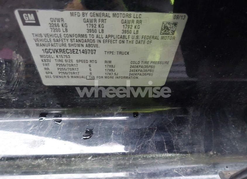 Photo 9 of 2014 Chevrolet Silverado 1500 LT (VIN 1GCVKREC3EZ149707)
