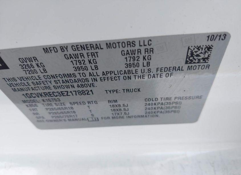 Photo 9 of 2014 Chevrolet Silverado 1500 2LT (VIN 1GCVKREC3EZ178821)