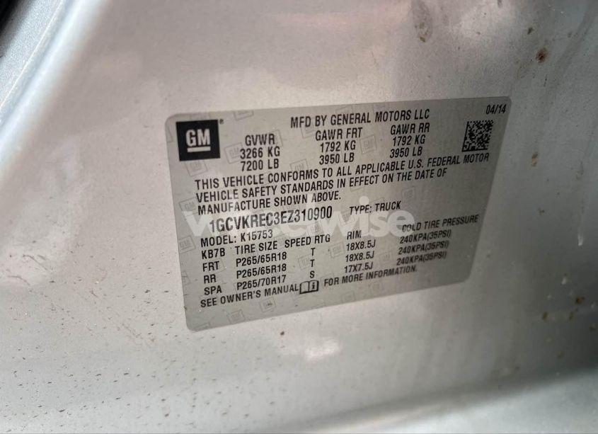 Photo 9 of 2014 Chevrolet Silverado K1500 LT (VIN 1GCVKREC3EZ310900)