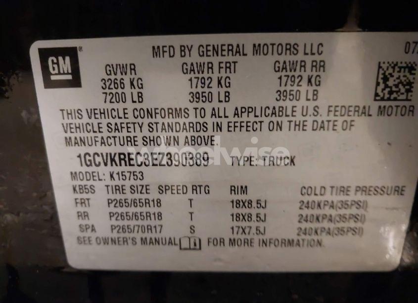 Photo 9 of 2014 Chevrolet Silverado 1500 2LT (VIN 1GCVKREC3EZ390389)