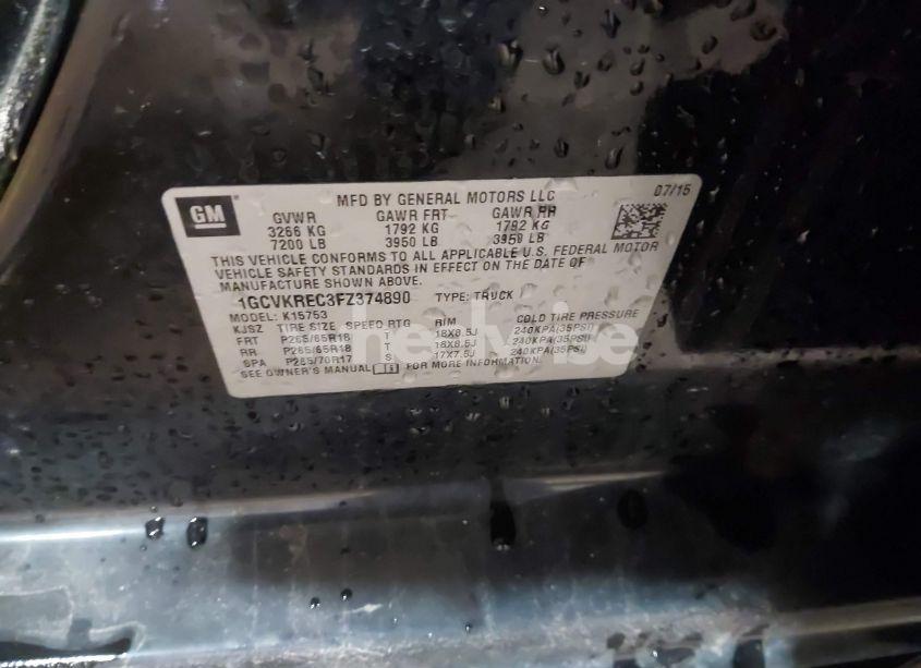 Photo 9 of 2015 Chevrolet Silverado 1500 2LT (VIN 1GCVKREC3FZ374890)