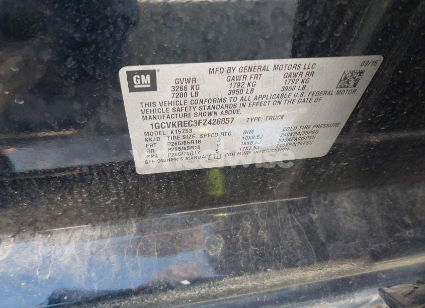 Photo 9 of 2015 Chevrolet Silverado 1500 1LT (VIN 1GCVKREC3FZ426857)