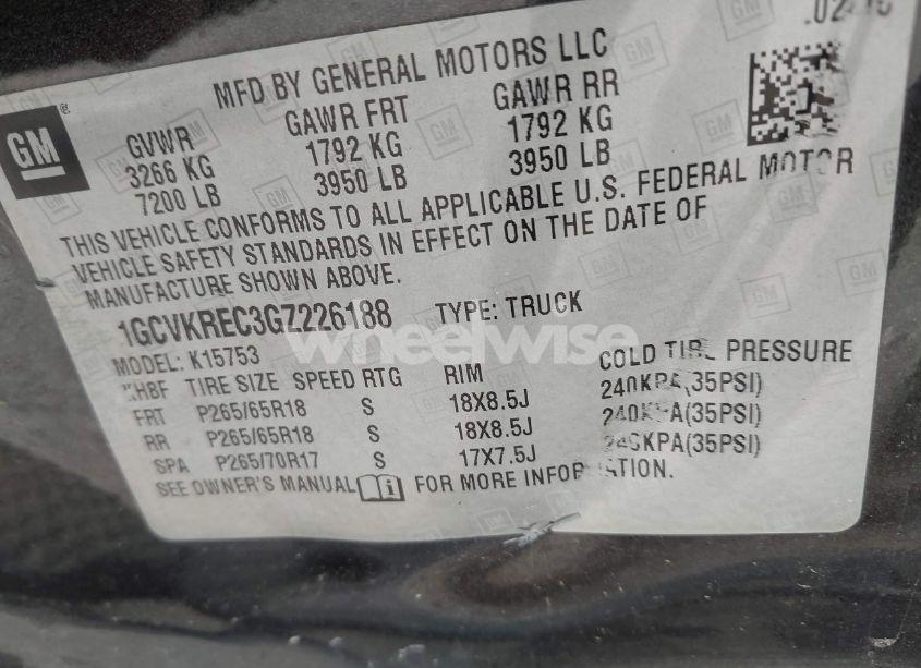 Photo 9 of 2016 Chevrolet Silverado 1500 2LT (VIN 1GCVKREC3GZ226188)