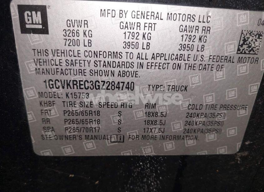 Photo 9 of 2016 Chevrolet Silverado 1500 2LT (VIN 1GCVKREC3GZ284740)