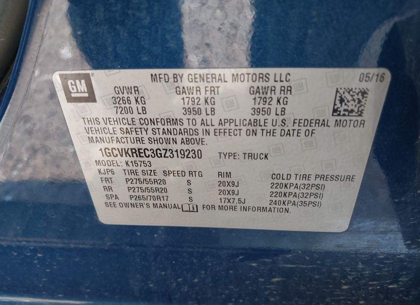 Photo 9 of 2016 Chevrolet Silverado 1500 2LT (VIN 1GCVKREC3GZ319230)