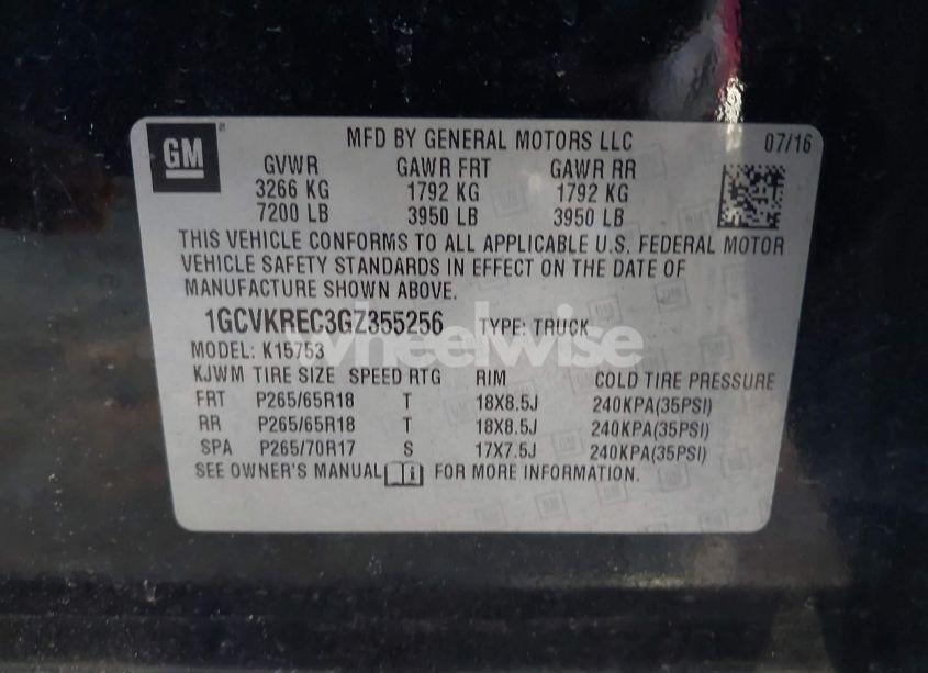 Photo 9 of 2016 Chevrolet Silverado 1500 1LT (VIN 1GCVKREC3GZ355256)