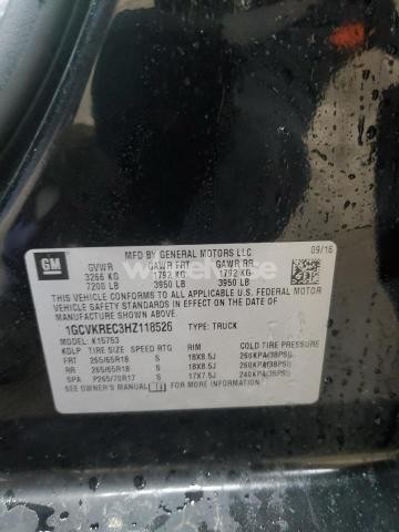 Photo 7 of 2017 CHEVROLET SILVERADO K1500 LT N/A (VIN 1GCVKREC3HZ118526)